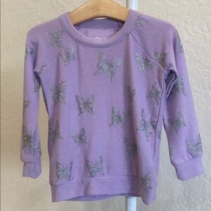 Chaser Lavender glitter Butterfly Sweatshirt